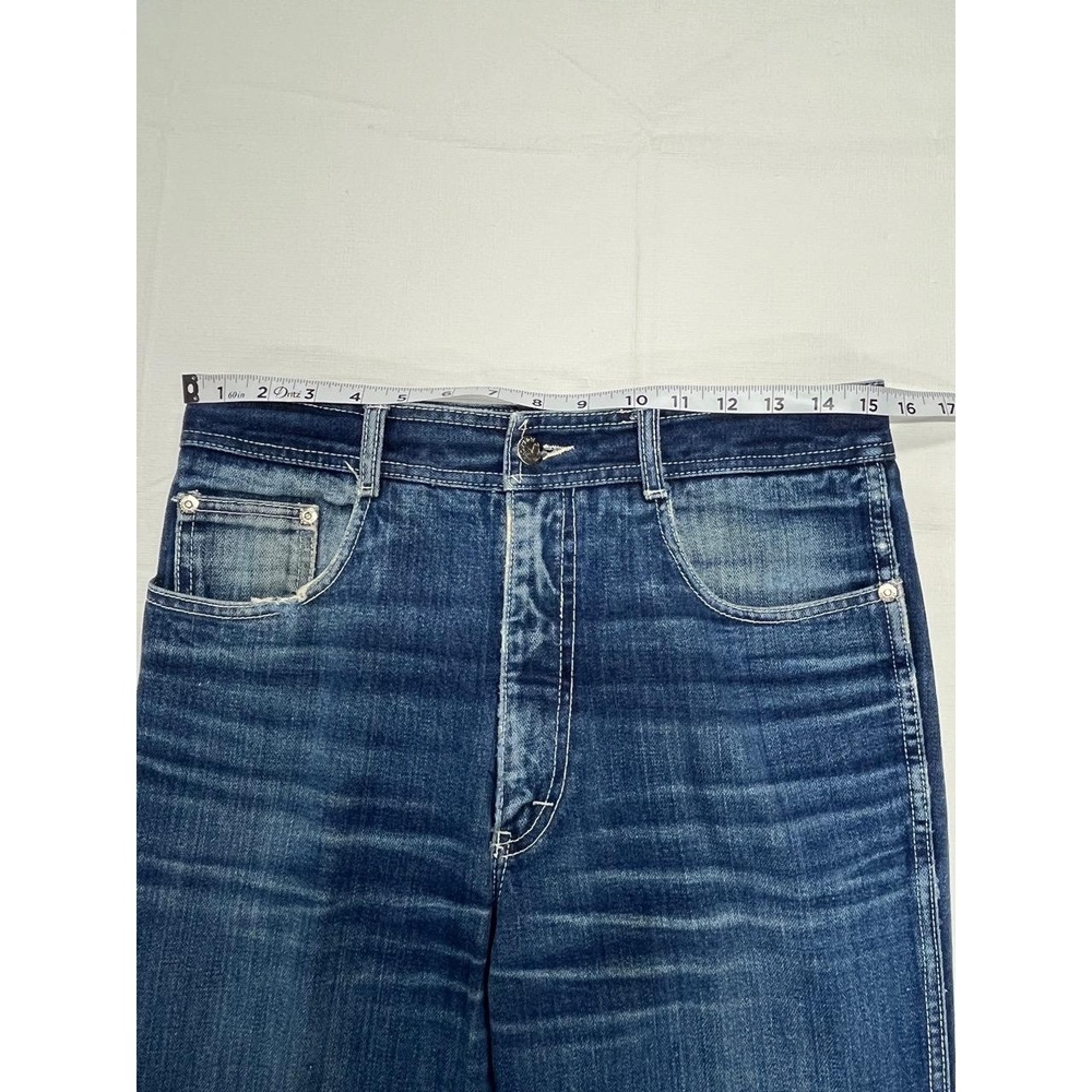 Vintage Jordache Women's Blue Denim Straight Bootcut Frayed Hem Jeans 32 L - Picture 9 of 13